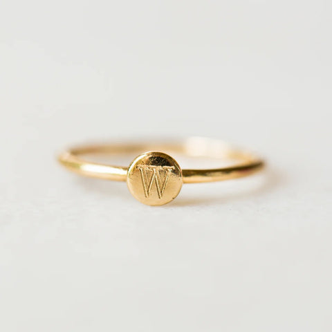 14k gold initial ring