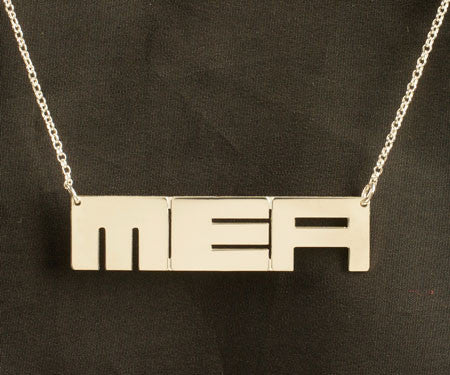 Sterling Silver Block Initials Necklace by Purple Mermaid Designs Apparel & Accessories > Jewelry > Necklaces - 1